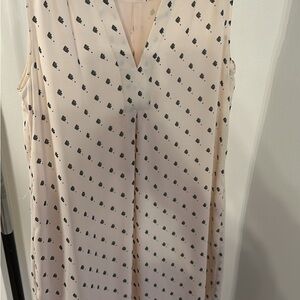 H&M Blush Sleeveless Dress with Black Pattern